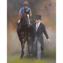 image of racehorse Auguste Rodin with trainer Aiden O'Brien