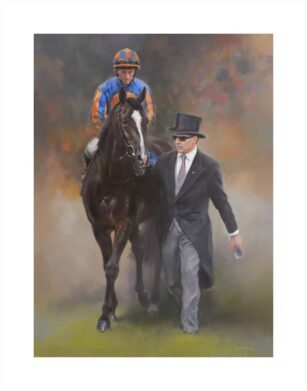 image of racehorse Auguste Rodin with trainer Aiden O'Brien